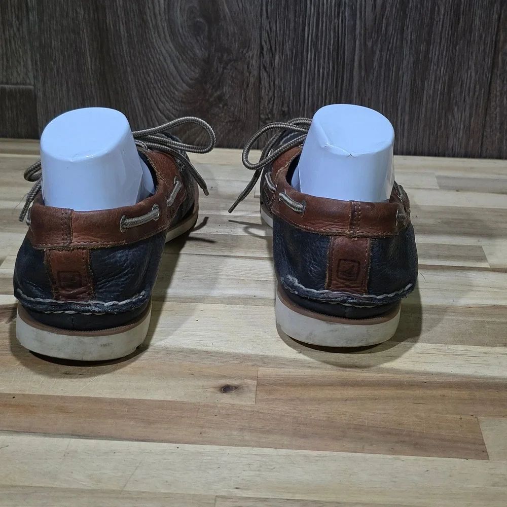 Sperry Top-Sider Billfish 3-Eye Boat Shoe‎ Men 11M Navy Brown Leather
